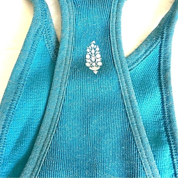 🎈RE-OPENING SALE Free People Happiness Runs Lurex Crop Tank Off Tropic XS/S - Picture 3 of 6
